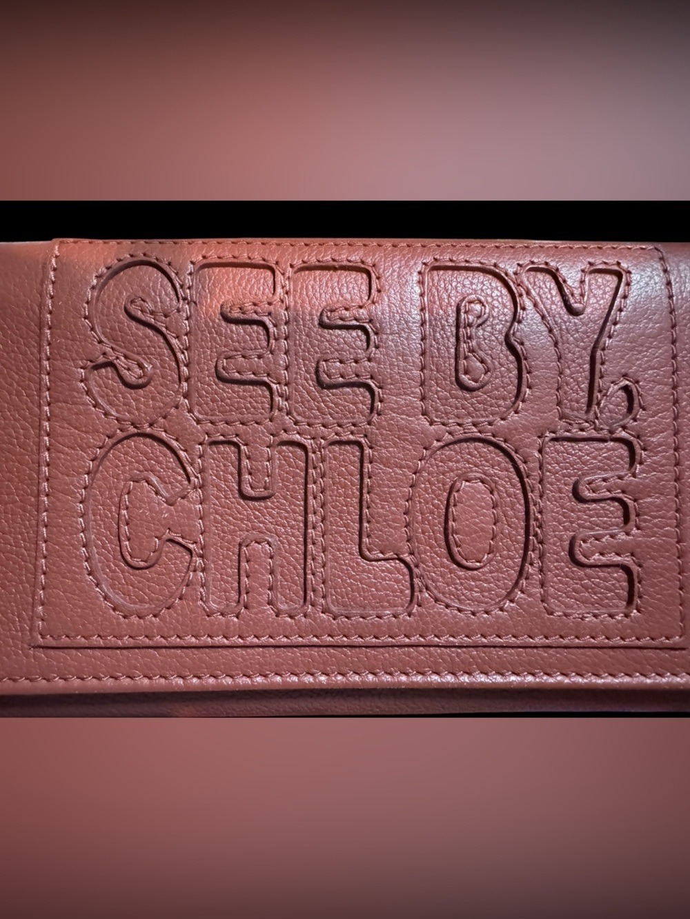 See By Chloe Brown Embossed Leather Wallet - Picture 6 of 10